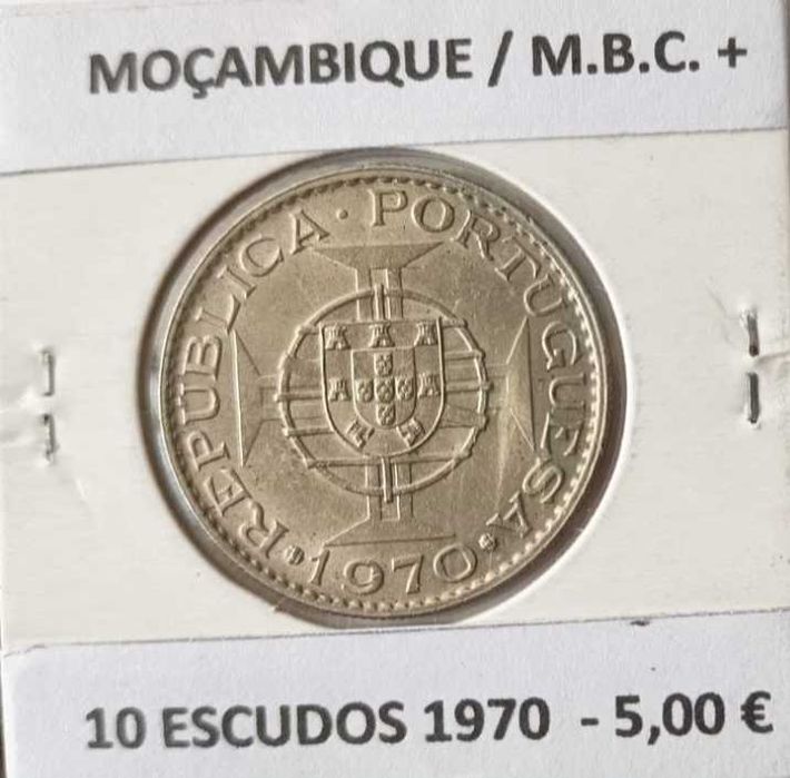3 Moedas Portuguesas 10 Escudos Níquel da  Ex Colónia Moçambique