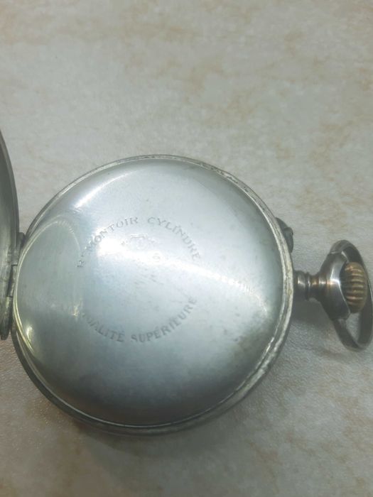 Кишеньковий годинник срібний remontoir cylinder