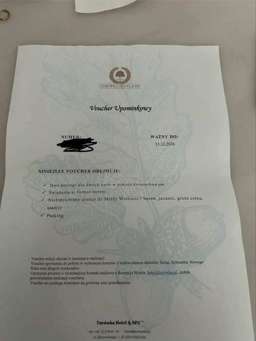 voucher dla dwoch osob ze sniadaniem hotel Turowka spa