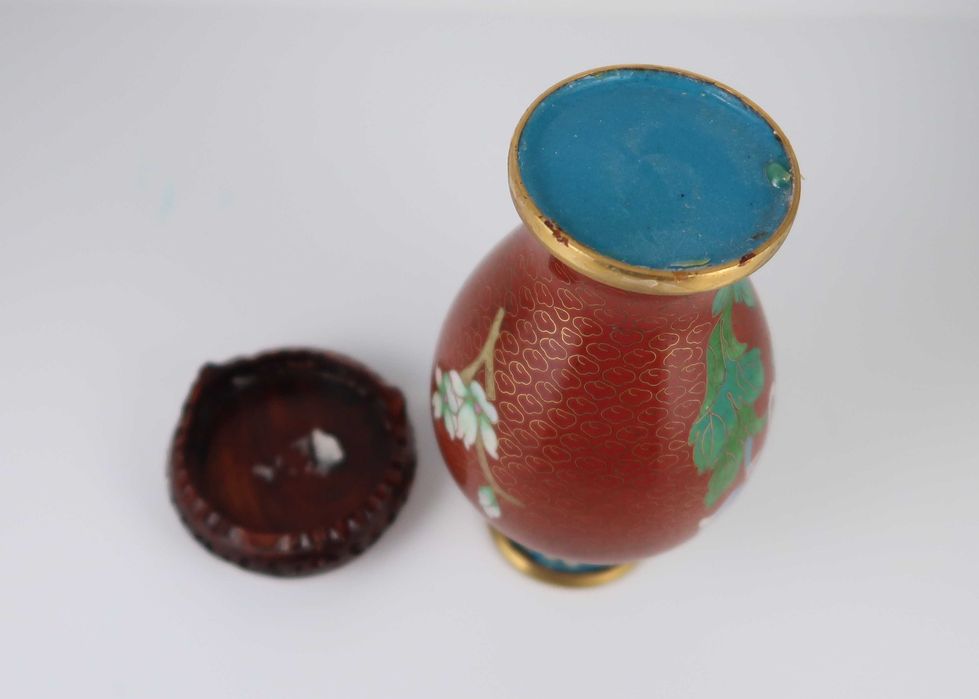 Jarra Cloisonné com suporte - China
