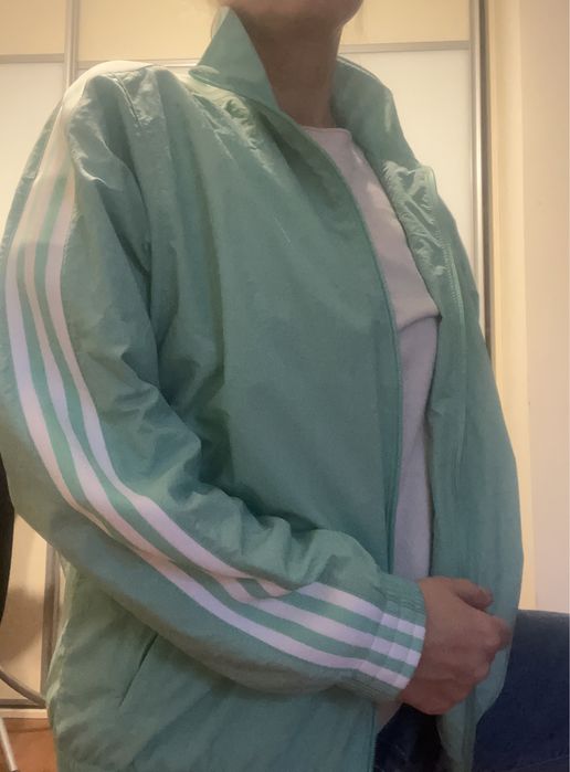 Mietowa sportowa kurtka  oddychająca Adidas