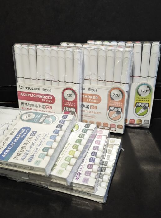 Акрилові маркери languo нові кольори для розмальовок