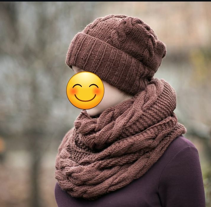 Шапка хомут, шарф