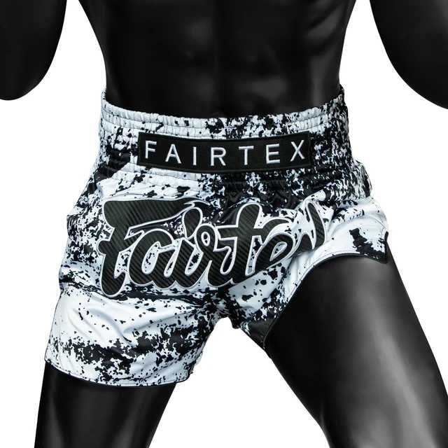Шорти для тайського боксу Fairtex BS1948 Grunge, білі, розмір - 2XL