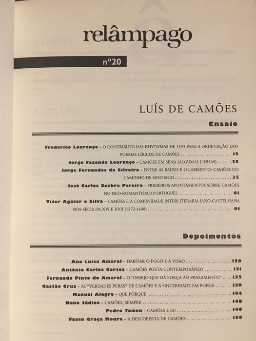 Camões Poeta da Fé/ Camões (Relâmpago)/ Actualidade d´Os Lusíadas