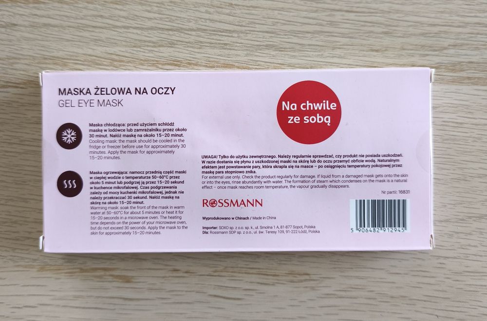 Maska żelowa na oczy