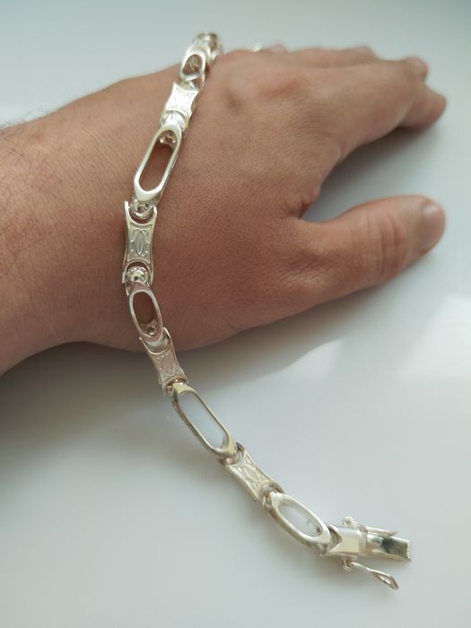 Срібний браслет 30г Cartier чоловічий мужской серебряный браслет 925°