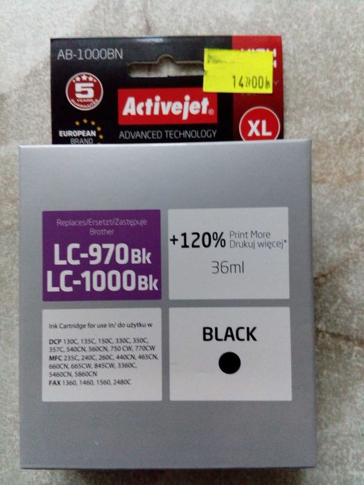 Pojemniki z tuszem nówki do Brothera