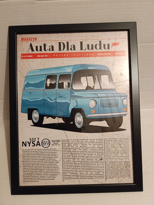 Sprzedam zestaw Nysa plakat w ramce plus modelu samochodu Nysa