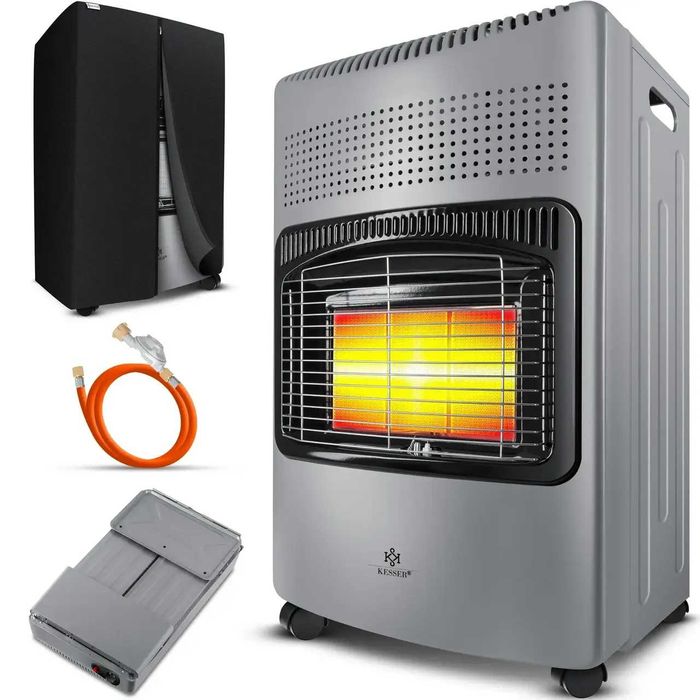 Інфрачервоний газовий обігрівач KESSER 4200W 35x42x74 см світло-сірий