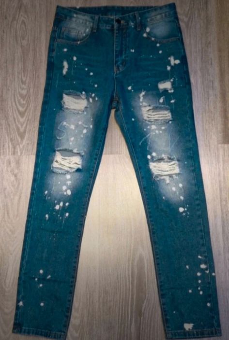 Jeansy męskie z rozdarciami y2k drill jeans