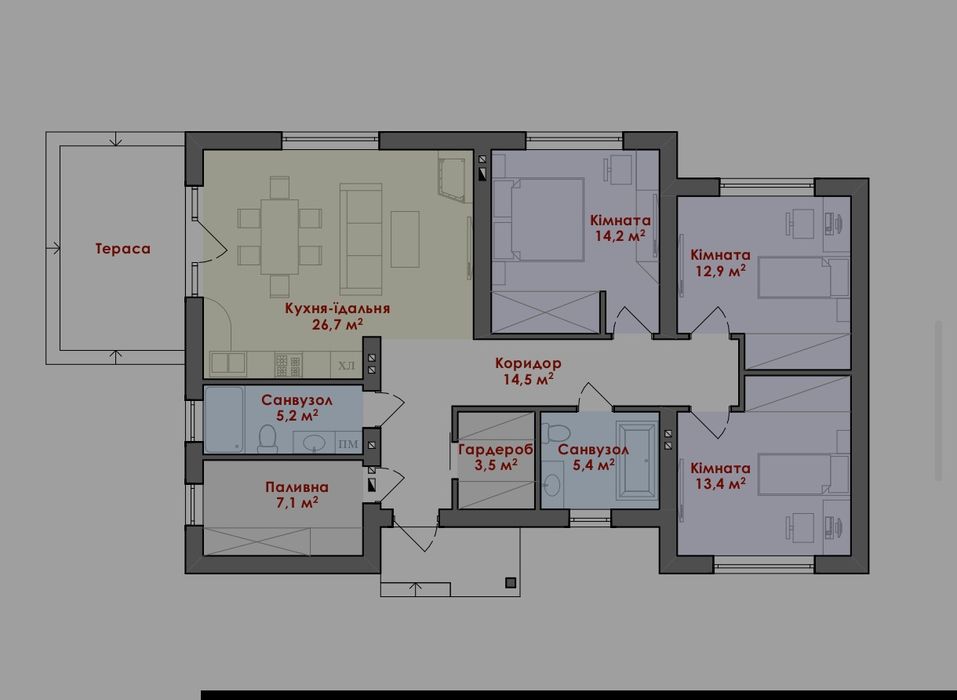 ПРОДАМ 1поверховий  БУДИНОК з каміном