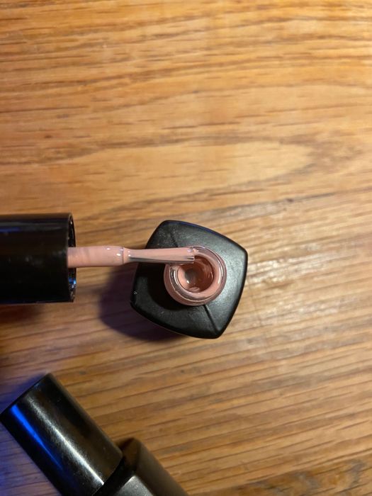 Sensationail lakier żelowy nude + brokatowy