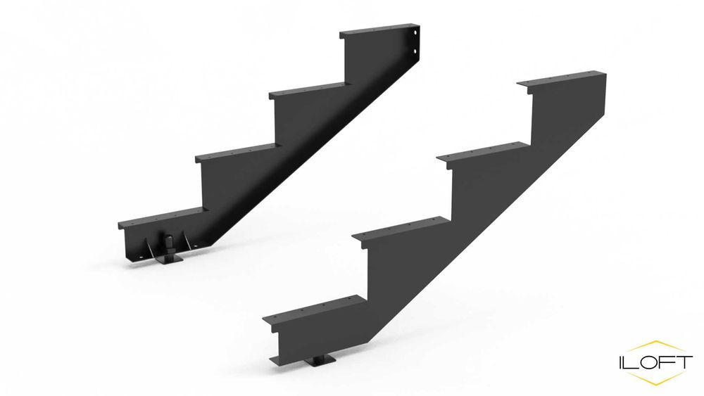 Estrutura metálica "PORTY" de 4 degraus para escada exterior em 1 hora