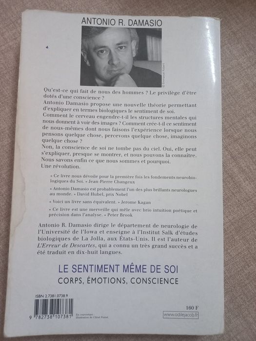 Le Sentiment de Soi de Antonio Damásio