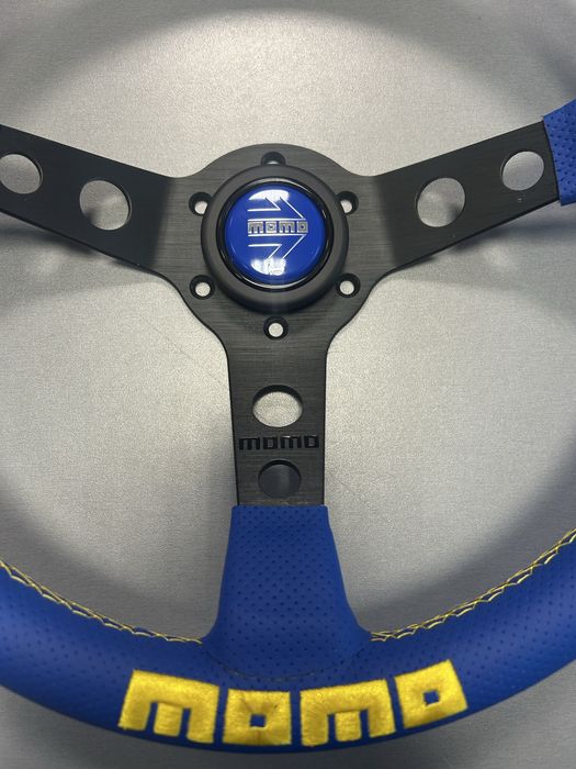 Kierownica sportowa Momo Deep Corn Blue 350mm,jdm,skyline,supra,mazda