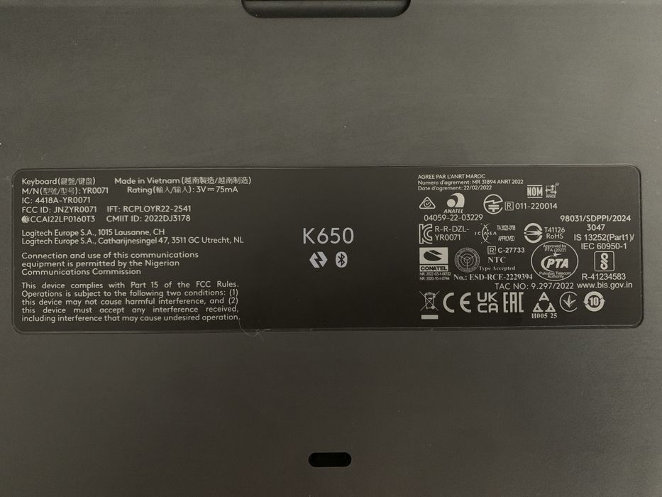 Клавiатура бездротова Logitech Signature K650 US Graphite USB