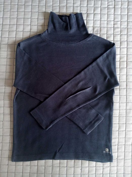 DOMYOS_110-116 cm_granatowy golf chłopięcy