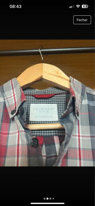 camisa xadrez primark