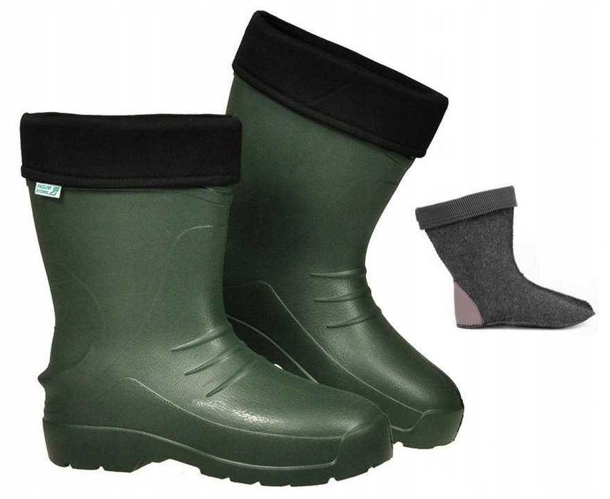 Kalosze piankowe EVA lekkie ocieplane gumowce męskie Torino khaki 42