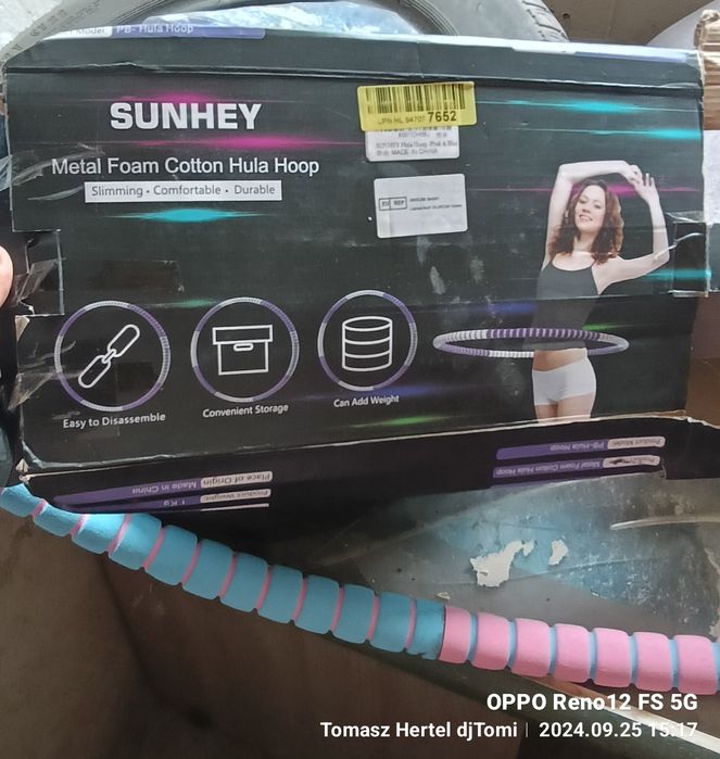 Hula hoop rozkładane na gąbce.