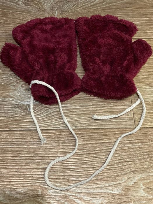 Рукавички лапки з мотузкою м’які рукавиці без пальців