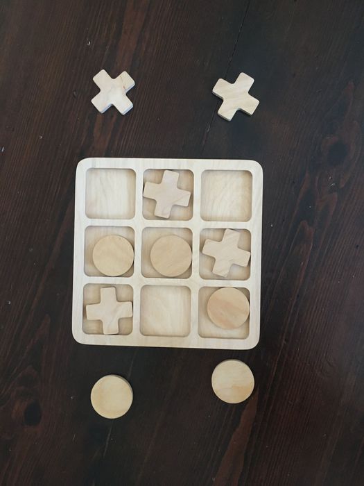 Gra kółko i krzyżyk drewniana