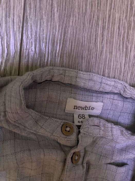 Newbie Komplet elegancki koszula spodnie na szelkach newbie 68