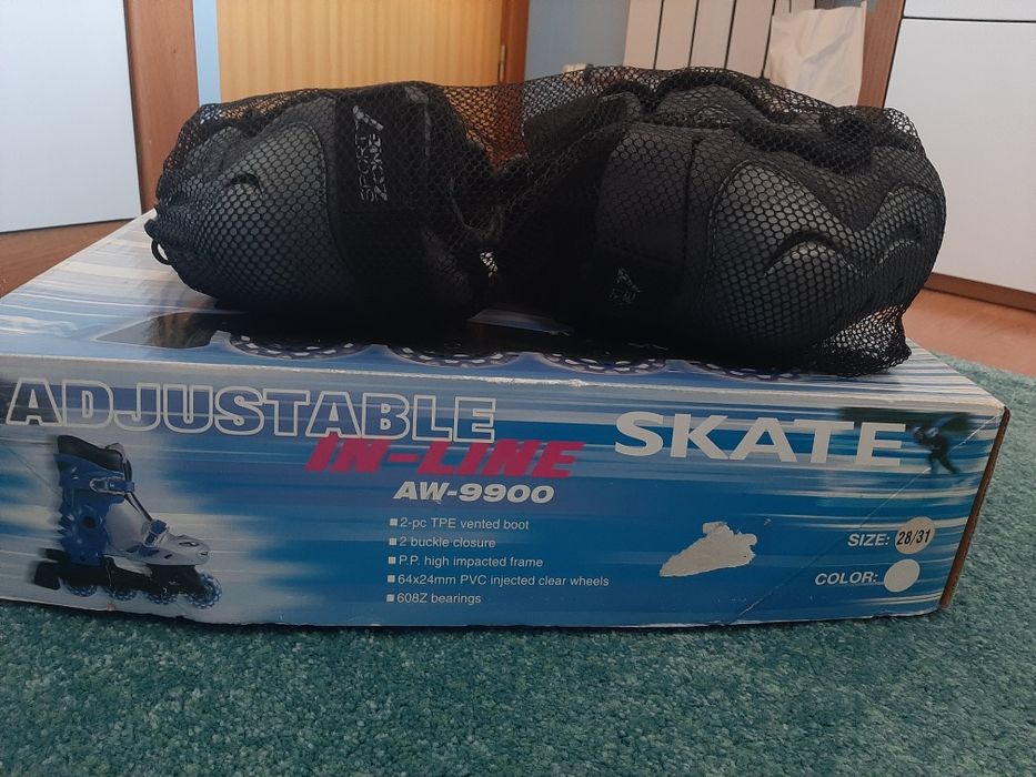 NOVO - Patins em Linha 28/31 + Proteções (joelhos, mãos e cotovelos)