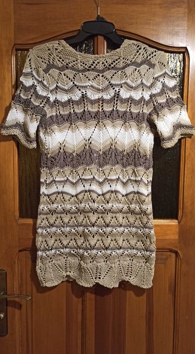 Sweter kardigan wiązany z krótkim rękawem