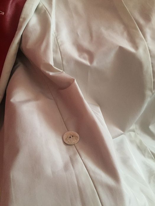 Płaszcz skórzany czerwony 42