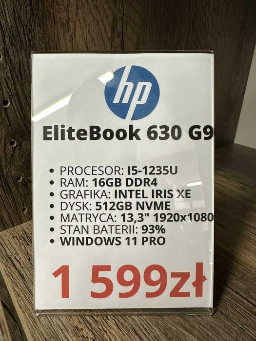Laptop Hp EliteBook 630 G9 I5-1235U/16GB/512GB/WINDOWS 11 gwarancja