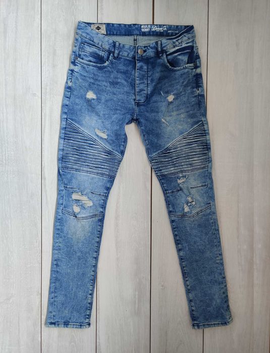 Чоловічі якісні стрейчеві мотоджинси без захисту пояс 42-43 см W32