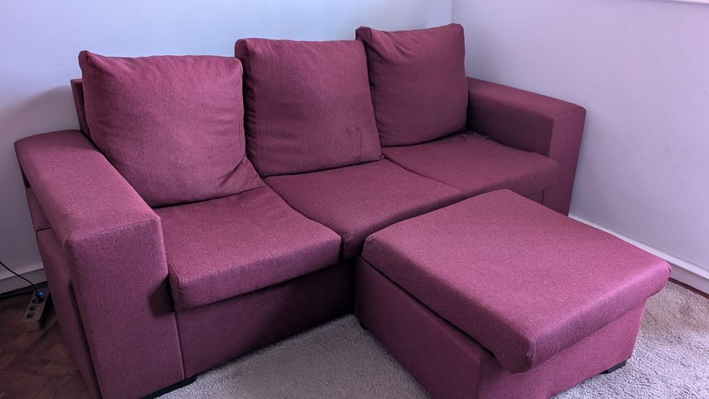 *GRÁTIS* Sofá 3 lugares com chaise lounge móvel