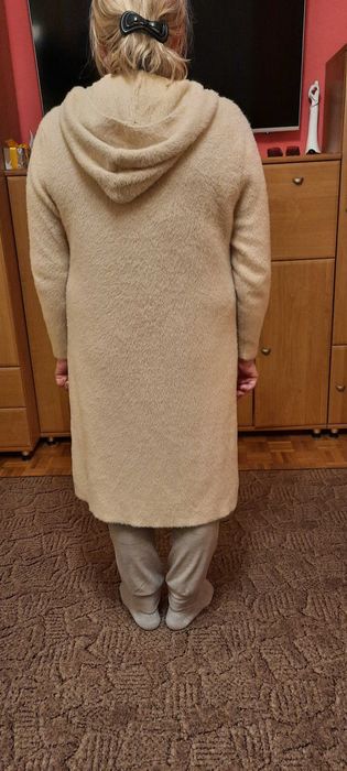 alpaka kardigan długi sweter roz.S/M