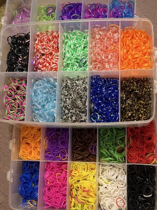 Мега-набір Loom Bands: 3 великі бокси резинок + станки та гачки