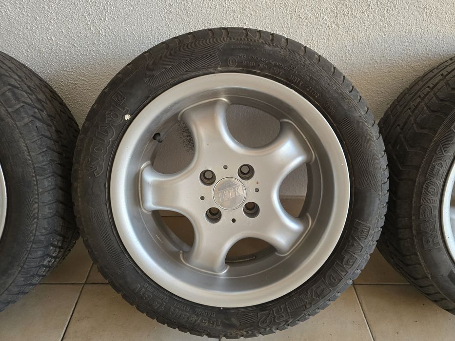 4 Jantes 15' com pneus furação 4x