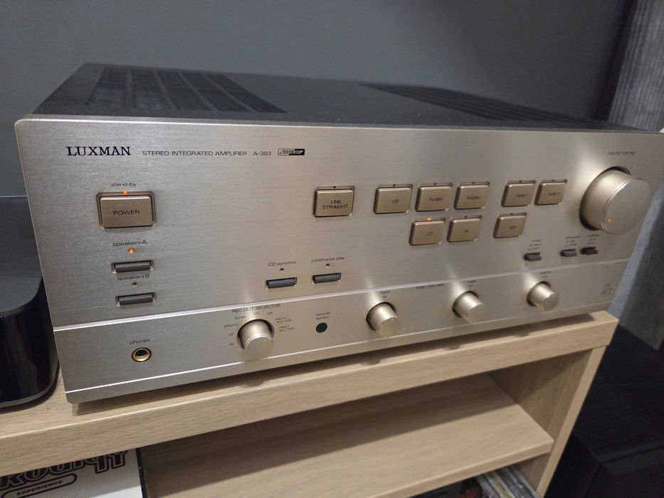 Wzmacniacz zintegrowany stereo Luxman A-383 super stan pilot duża moc pięknie brzmienie