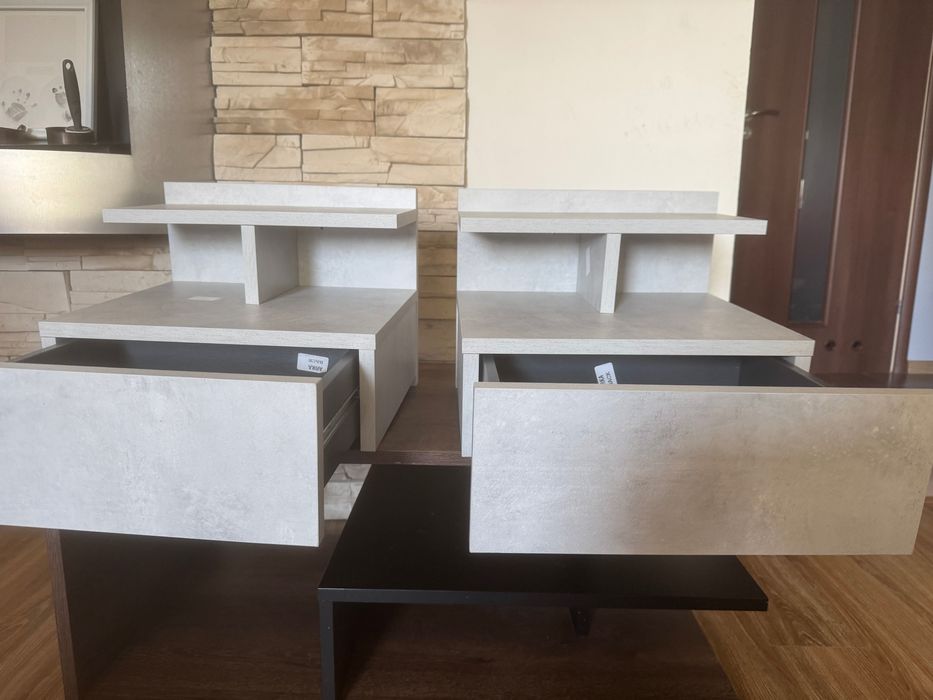 2szt wisząca szafka nocna LUVIO 2 szara stolik nocny szuflada