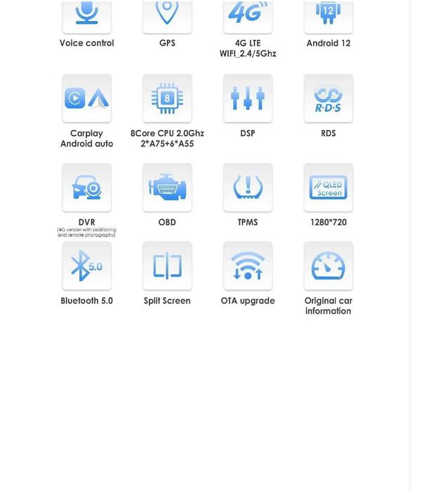 Rádio Android com GPS P2CP 4Core 2G 32G