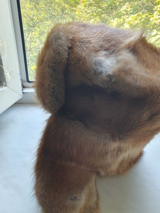 Шапка -ушанка  мужская  из ондатры 59-60 и женская из норки \фото\