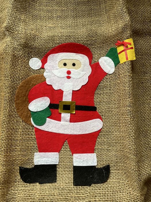 Sacos Pai Natal grandes (77x47 cm) em serapilheira (novos)