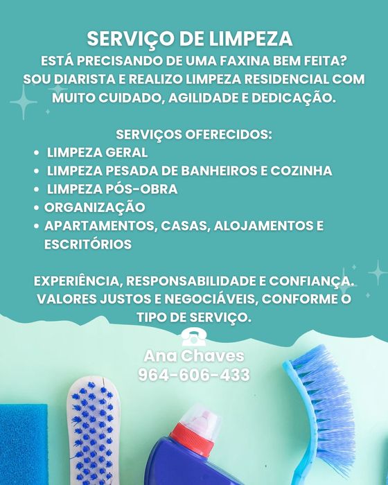 Limpeza residencial e pós obra