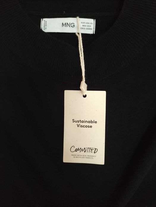 Czarna sukienka dzianinową, rozm. XS, MANGO, NOWA!