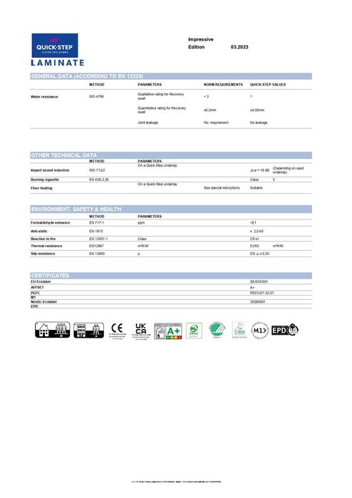 QUICK STEP - Pavimento flutuante - Carvalho branco envernizado NOVO