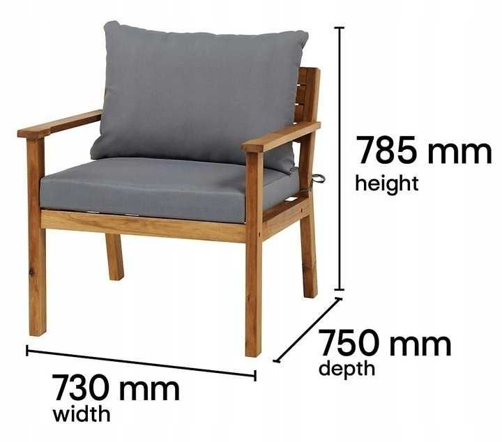 Nowy zestaw ogrodowy "Akacja" sofa, dwa fotele stolik.