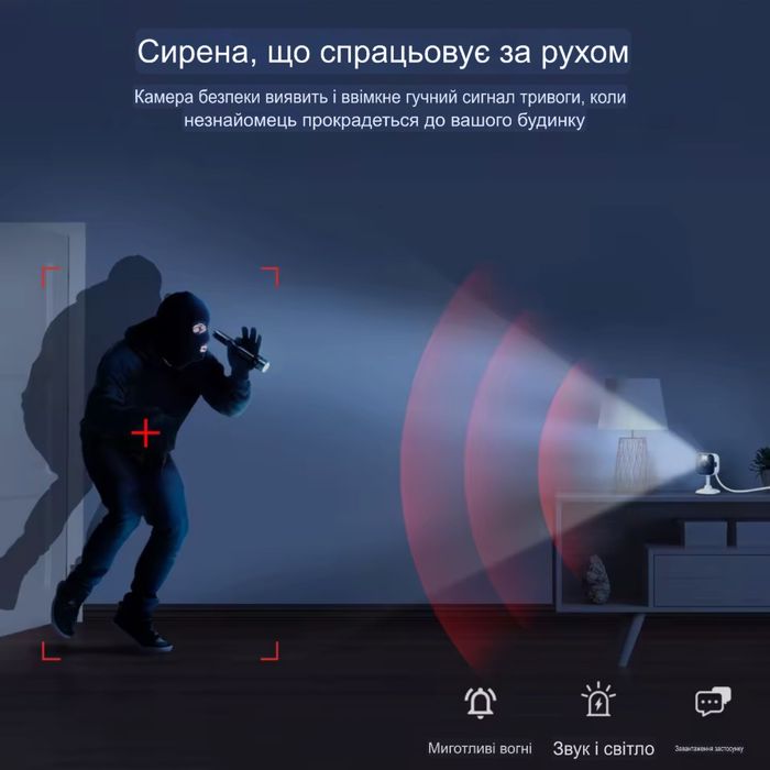 Wi-Fi камера видеонаблюдения 5МП с датчиком движения и ночным видением