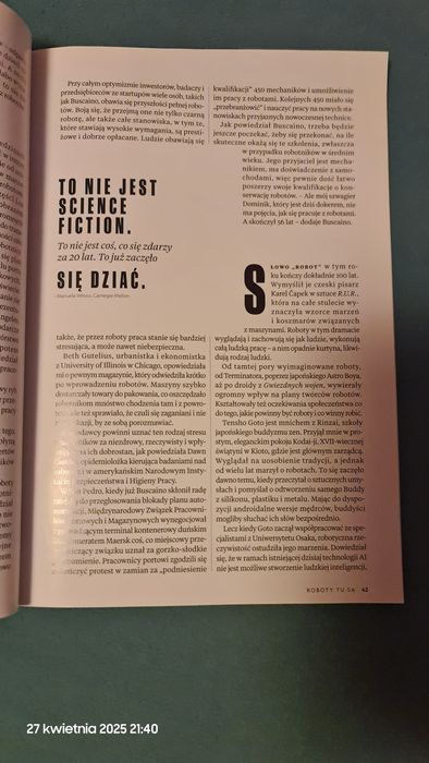 Nationale Geographic Polska Mój przyjaciel robot 09/2020