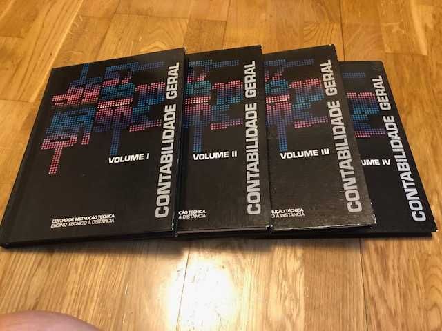 Livros de curso contabilidade geral - 4 volumes.