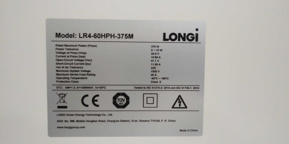 panele fotowoltaiczne LONGI LR4-60 HPH-375M 399 netto